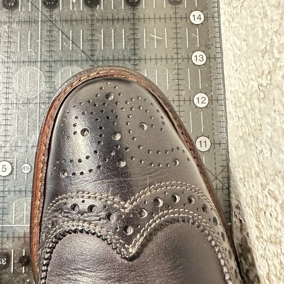 Allen Edmonds Neumok Men Size 9.5B Brown Leather Wingtip Oxford Dress Shoes - Picture 11 of 11